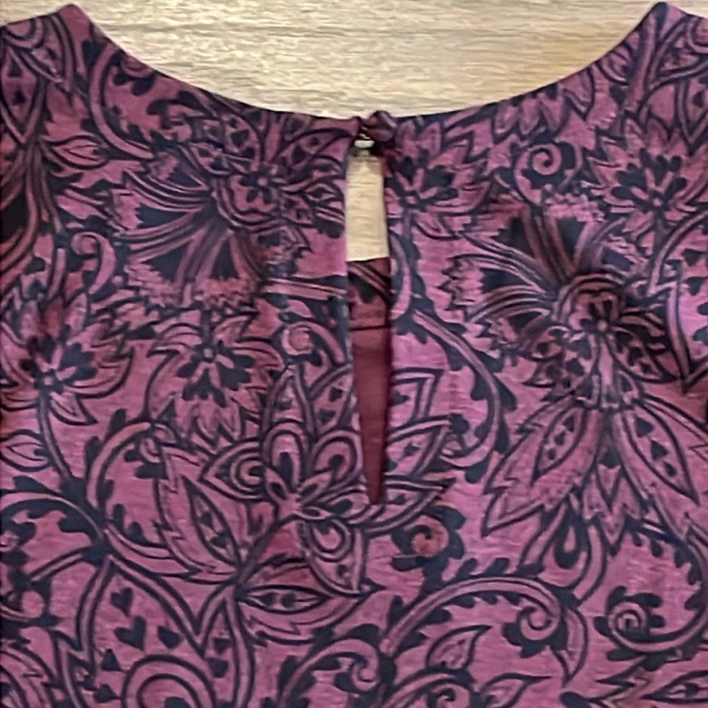 LOFT Petite Purple Floral Ruffle Dress - Size XSP - Picture 6 of 8